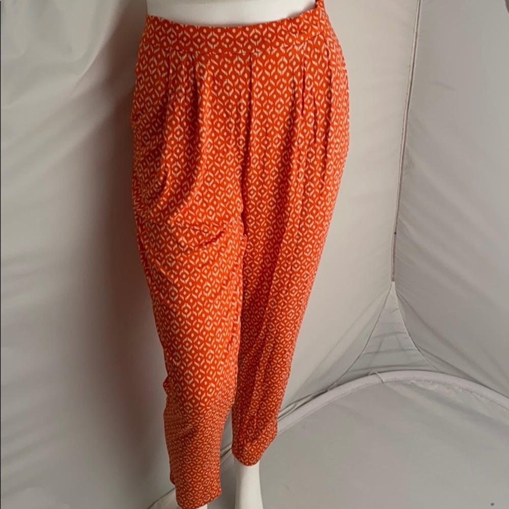 Old Navy orange and cream trouser style lounge pants L - Picture 1 of 11